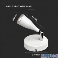 4.5W LED Единична Спот Лампа 4000К Бяла с Ключ
